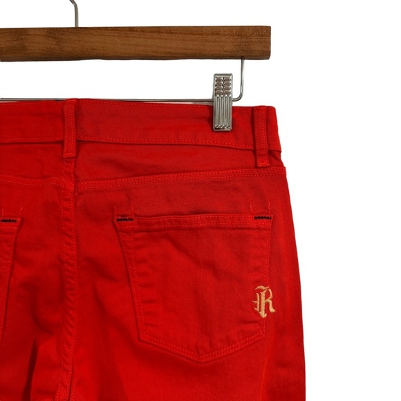 Rich & Skinny Sleek Red Orange Straight Leg Stretchy Jeans Y2K | Size 25 - Picture 4 of 7